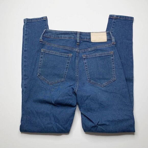 Everlane The Curvy High Rise Skinny Jeans Mid Blue Size 24 Stretch Dark Wash - Picture 4 of 7
